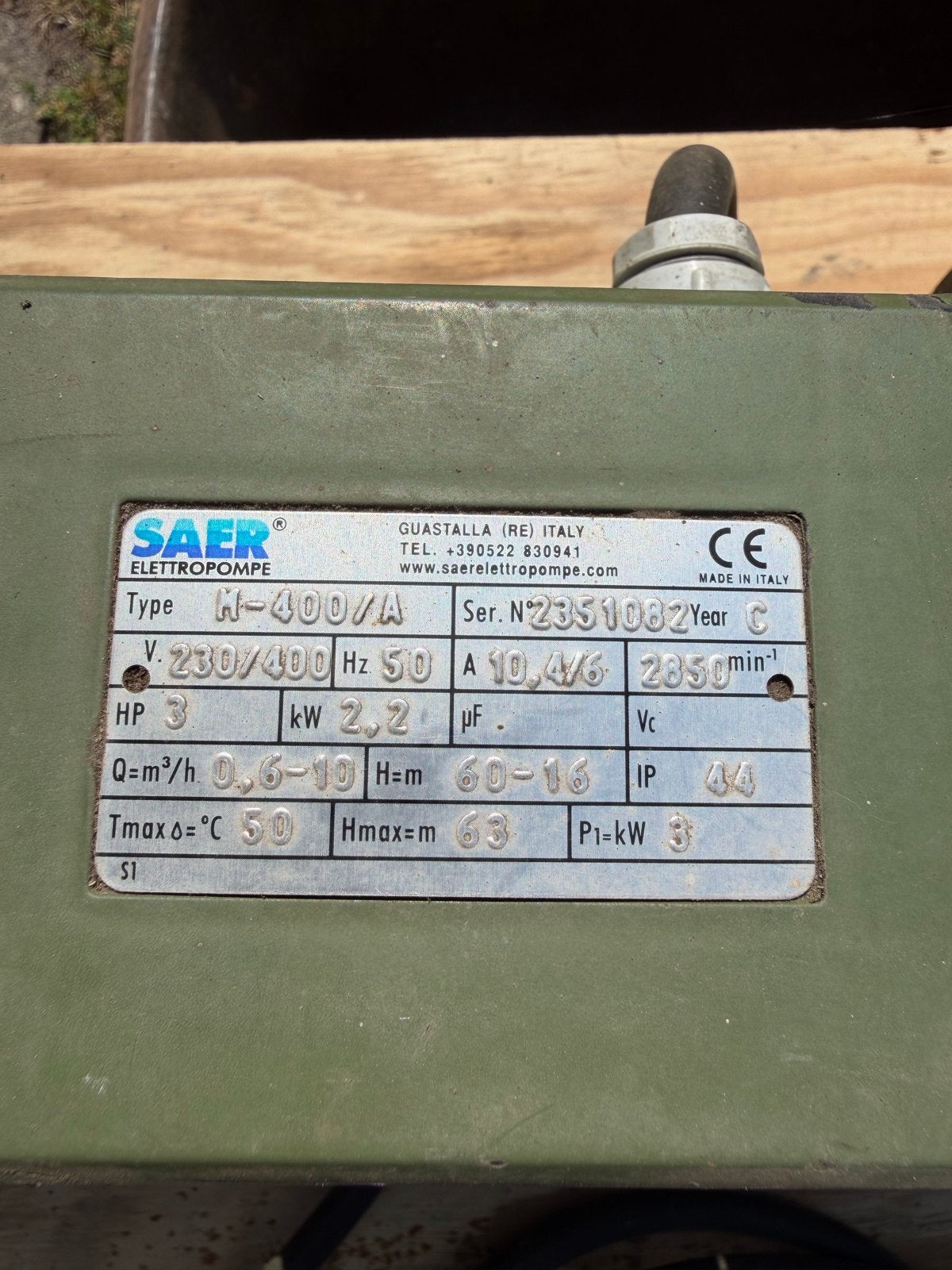 Beregingspomp met zuigslang en veerbelaste voetklep, Ophalen, Gebruikt, Elektrisch, Beregeningspomp