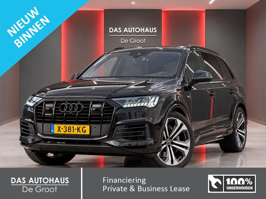 Audi Q7 55 TFSI e Quattro S line 380pk | ACC | Luchtvering |, Gebruikt, 2995 cc, Zwart, Bedrijf