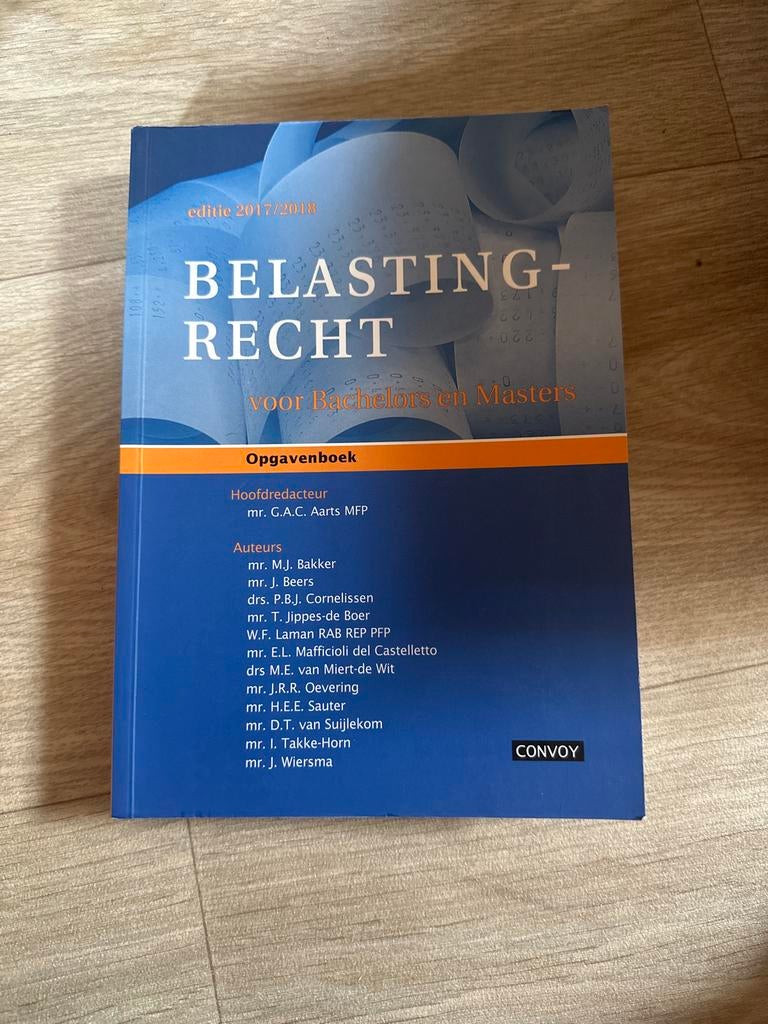 Belastingrecht Opgavenboek 2017/2018 - Bachelors/Masters, Ophalen of Verzenden, Gamma, Zo goed als nieuw, HBO