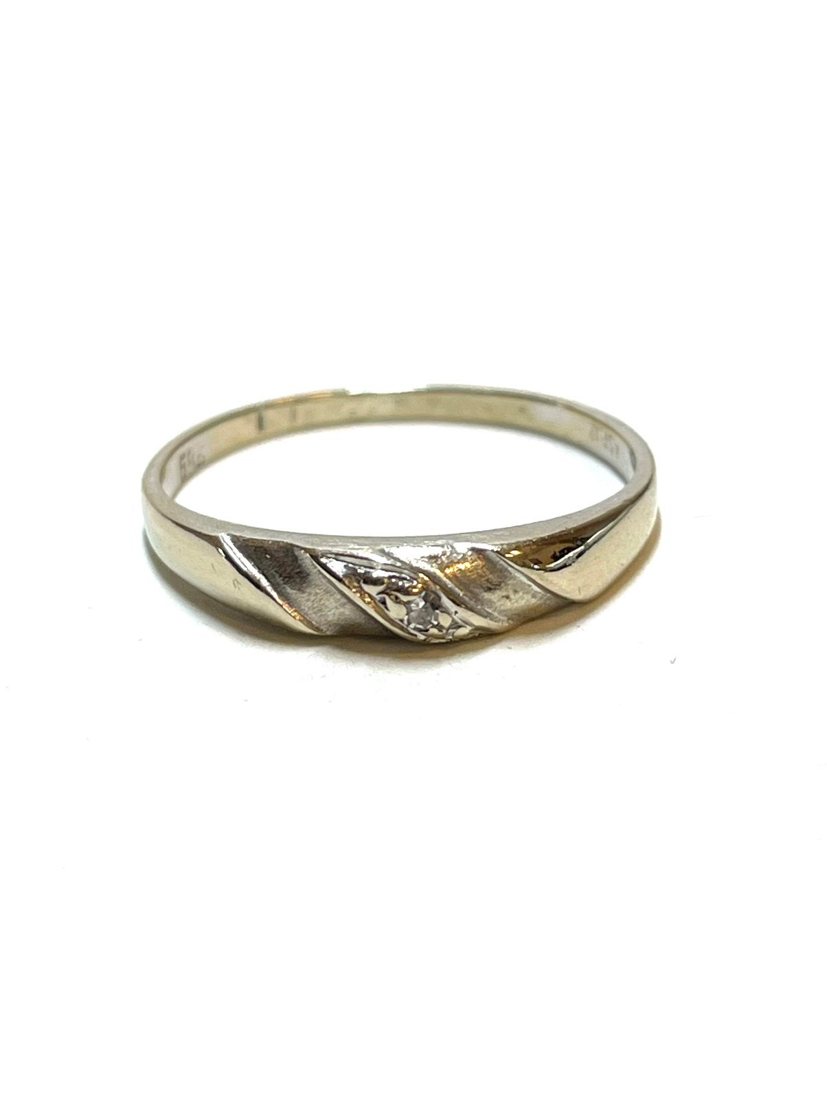 14k witgouden ring met een diamant, -, -, Ophalen of Verzenden, Zo goed als nieuw