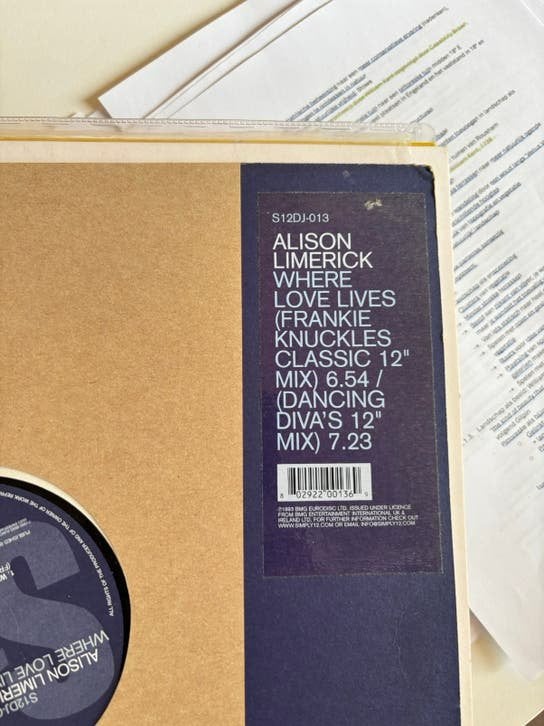 Alison Limerick - Where Love Lives (12" Vinyl Single), Gebruikt, 1990 - 1999, Ophalen of Verzenden, 12 inch