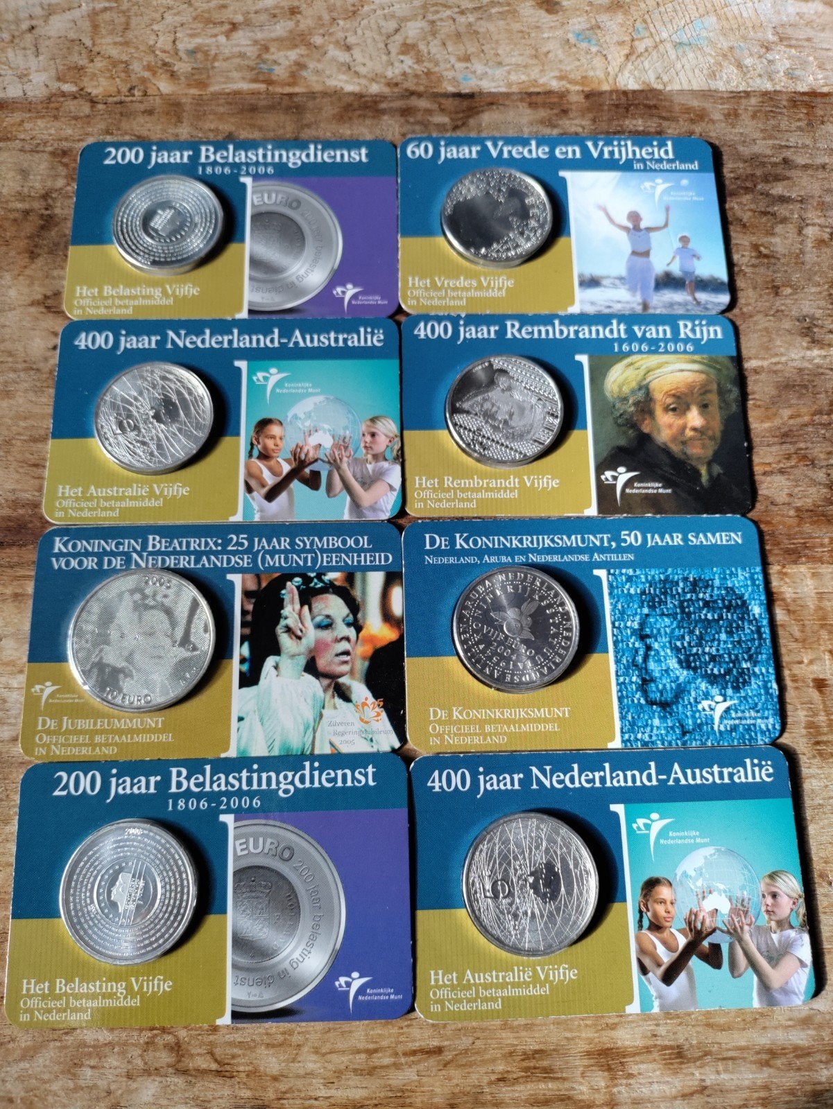 8 zilveren munten/coincards - 5 & 10 euro Koninklijke Munt, Ophalen of Verzenden, Koningin Beatrix, Euro's, Zilver