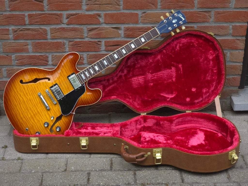Gibson ES-335 Figured Ice Tea Burst, Muziek en Instrumenten, Snaarinstrumenten | Gitaren | Elektrisch, Zo goed als nieuw, Semi-solid body
