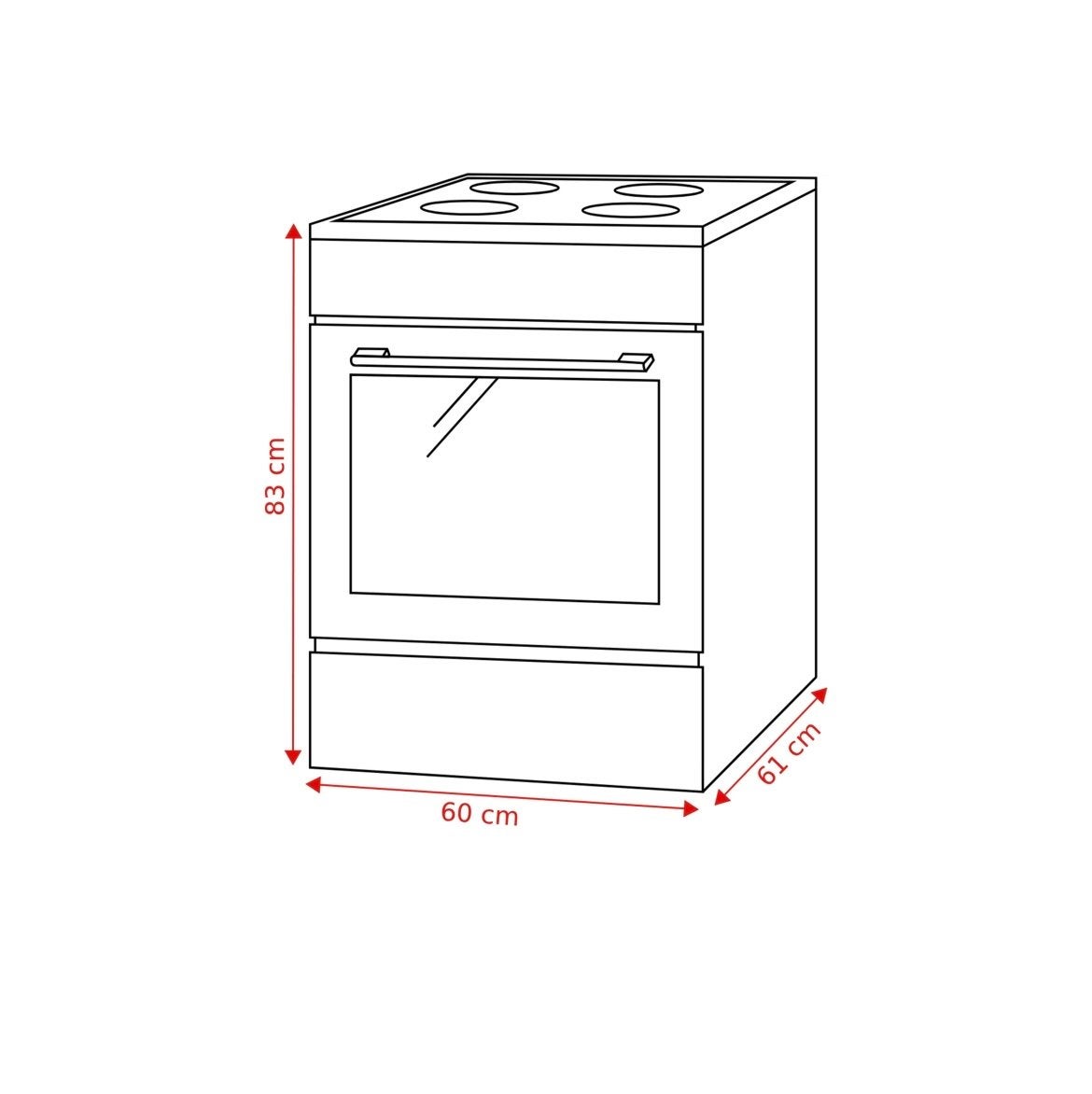 Koenic KFC 22426 Vrijstaand Keramisch Fornuis met Oven, Witgoed en Apparatuur, Fornuizen, Ophalen, Hete lucht, 60 cm of meer, Keramisch