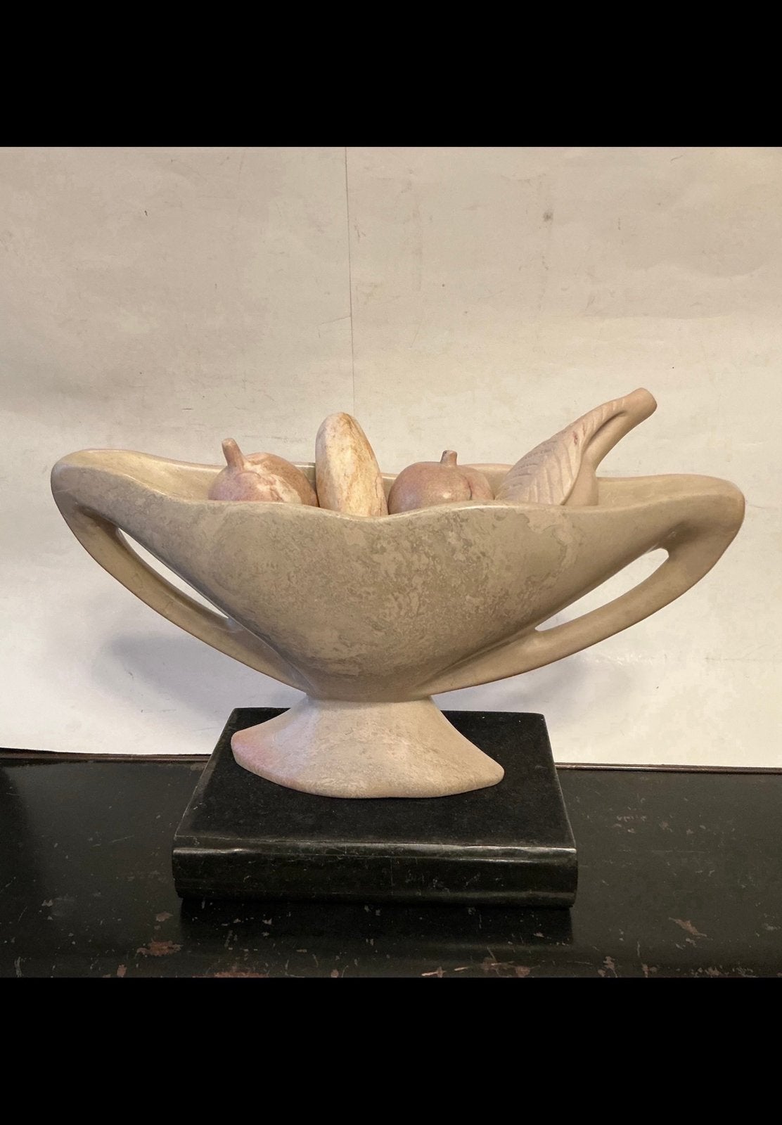 Natuurstenen bak, fruitschaal. Kisii steen, soapstone. Kenia, Ophalen of Verzenden