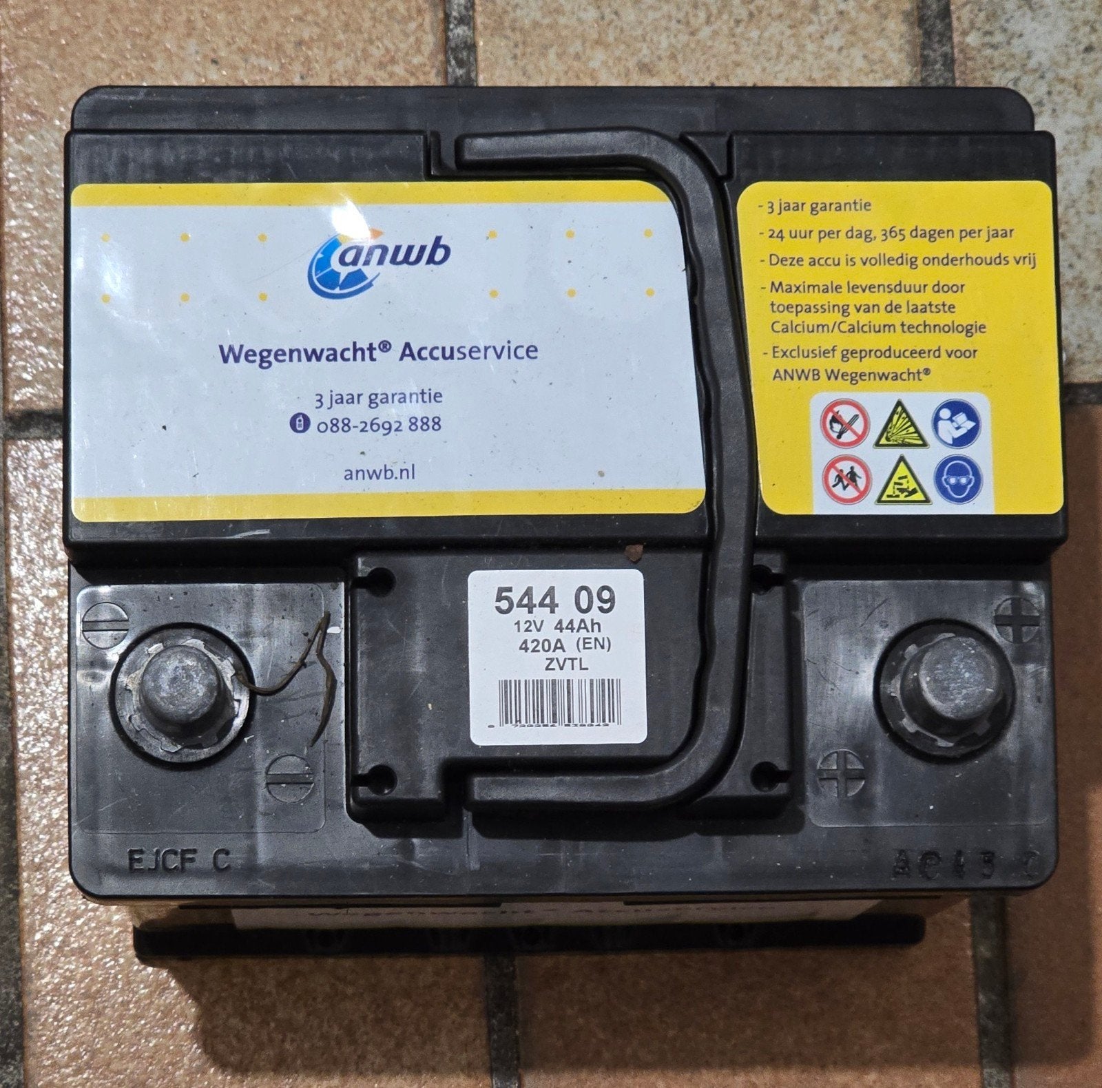 ANWB Wegenwacht Accu 12V 44Ah 420A (EN) ZV7L, Auto-onderdelen, Ophalen, Nieuw, Universele onderdelen