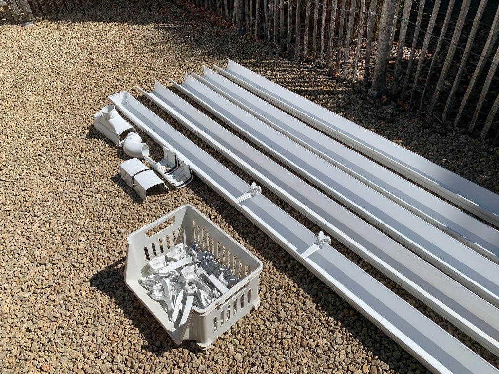Complete set Nicoll Ovation 28/125 dakgoten wit PVC, Ophalen, Pvc, Nieuw, 4 tot 6 meter