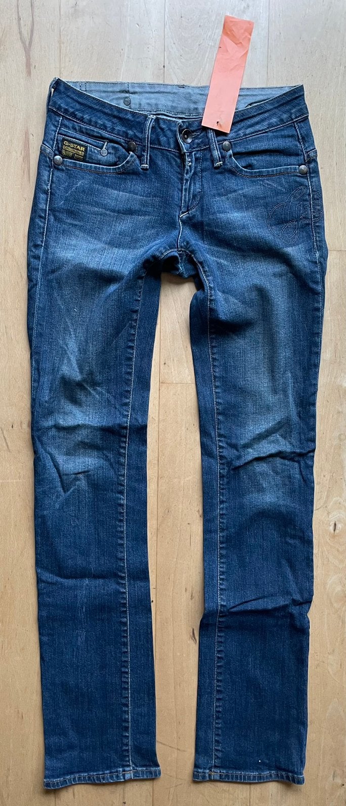 G Star Raw Midge Straight Palm Embro Wmn jeans W27 L34, Kleding | Dames, Ophalen of Verzenden, Zo goed als nieuw, Blauw, W27 (confectie 34) of kleiner