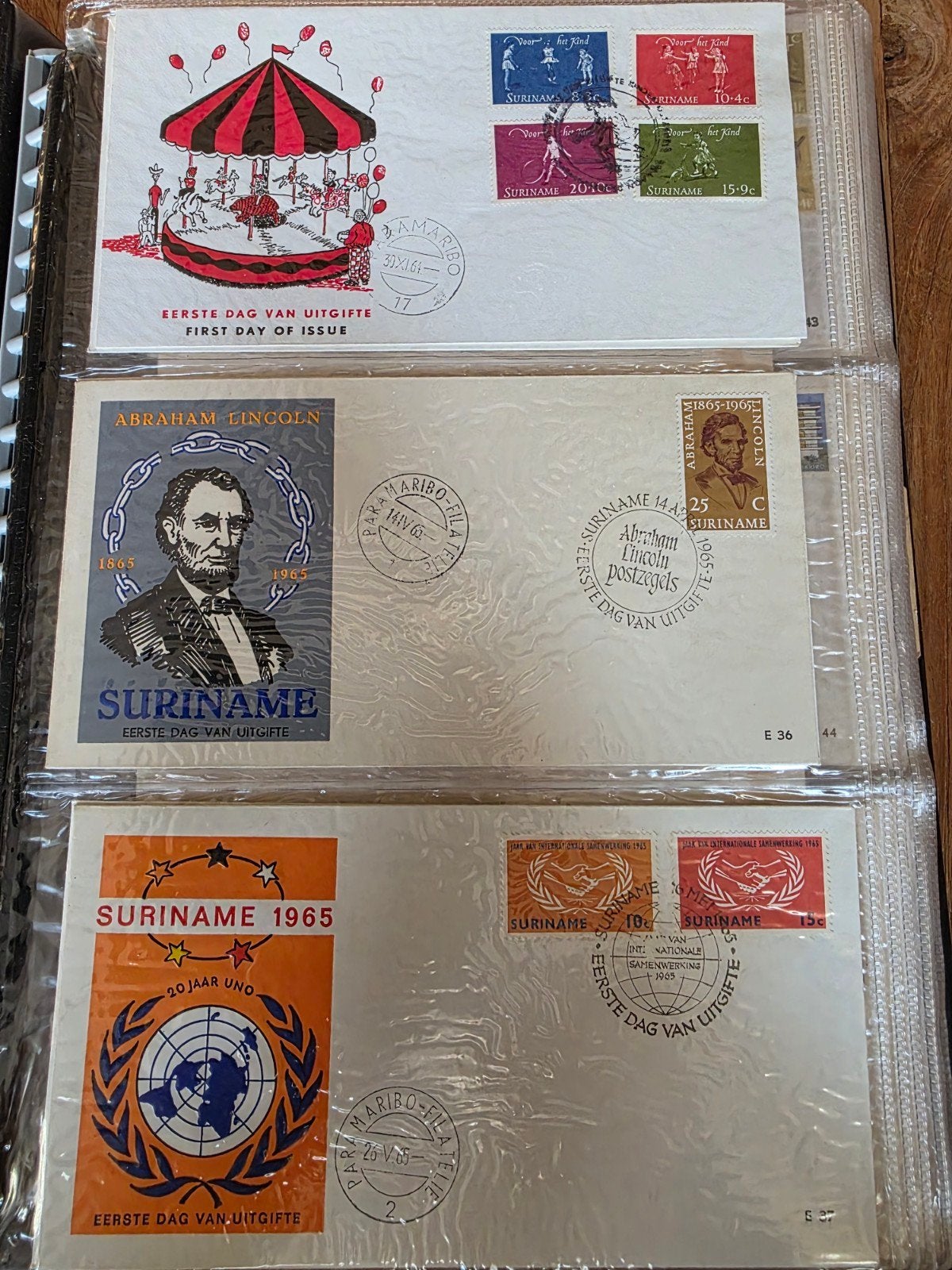 Eerste dag enveloppen, Ophalen, Buitenland