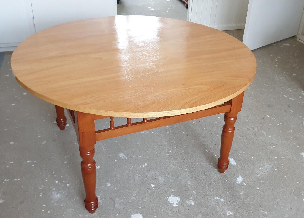 Ronde tafel, Huis en Inrichting, Tafels | Eettafels, Ophalen, Rond, Zo goed als nieuw, Vijf personen of meer