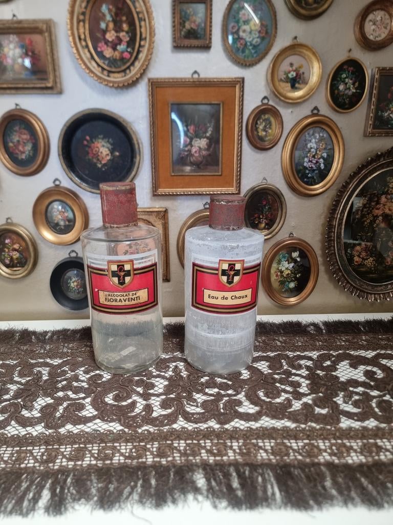 2 oude glazen apothekers flessen B32 / B33 * schapenweide, Antiek en Kunst, Curiosa en Brocante, Ophalen of Verzenden