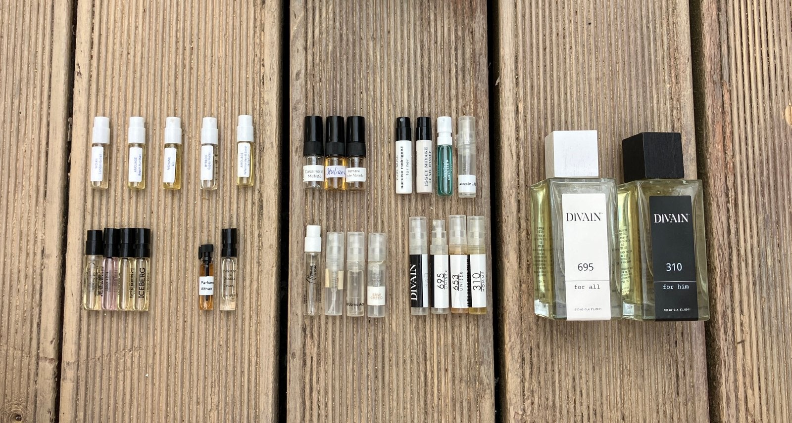 Niche parfum unisex sample set: PDM, Amouage 45, Byredo, Ophalen of Verzenden, Zo goed als nieuw