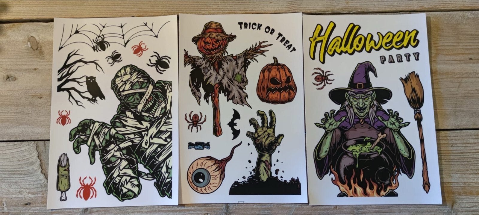 Happy Halloween Party, Raamstickers en tijdelijke tatoeages, Hobby en Vrije tijd, Ophalen of Verzenden, Nieuw, Stickers en Plaatjes