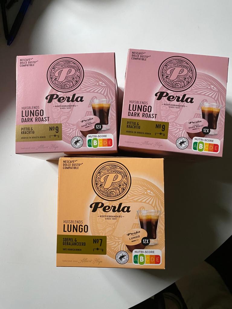 3 pakken Perla Dolce Gusto compatible koffie (1 geopend), Diversen, Levensmiddelen, Ophalen of Verzenden