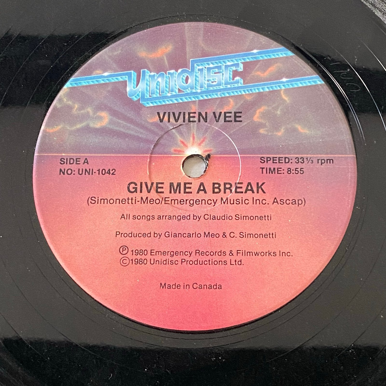 Vivien Vee - Give Me A Break (1980) 12 inch vinyl, Verzenden, Gebruikt, 12 inch