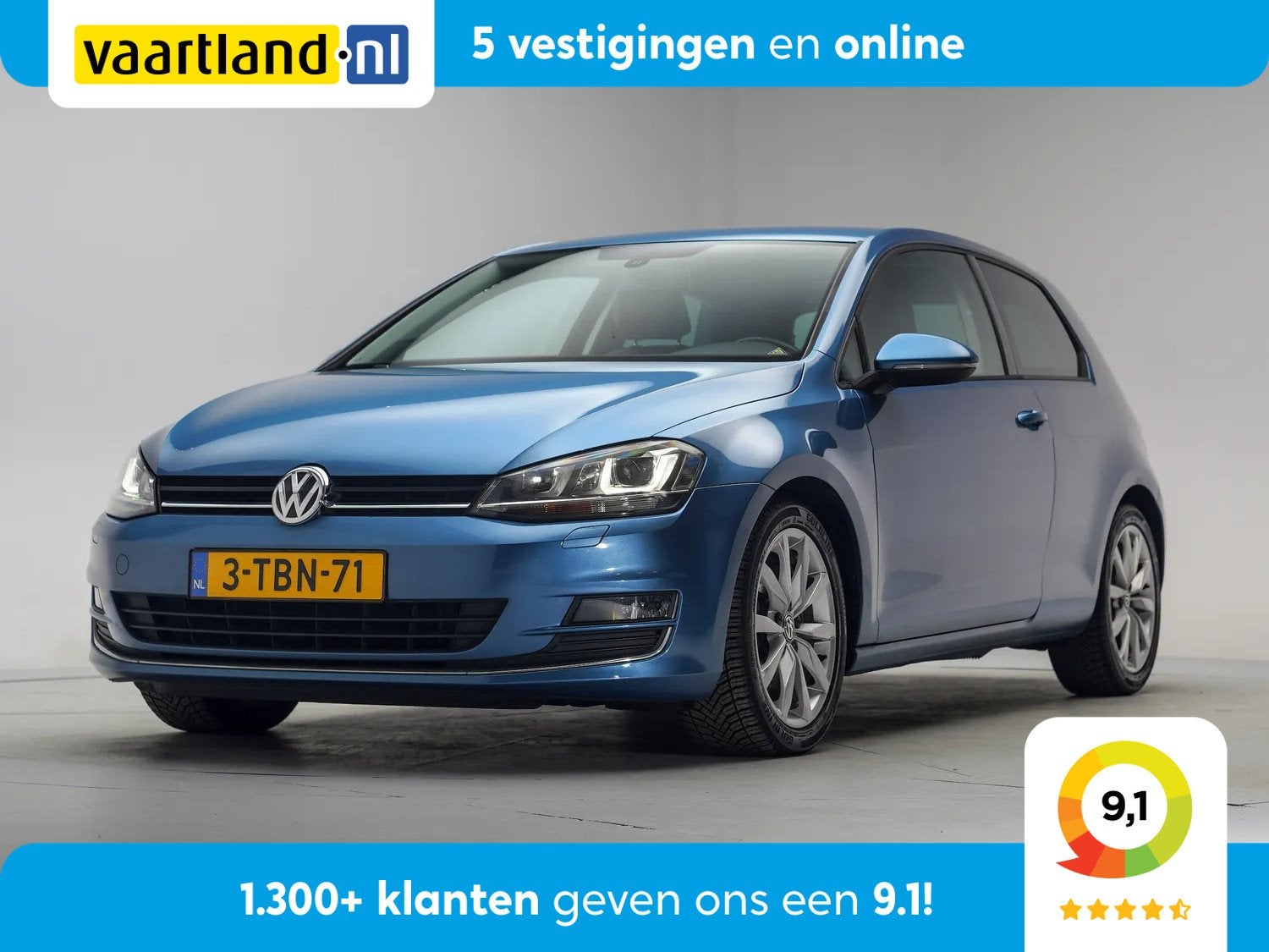 Volkswagen Golf 1.4 TSI ACT Highline Aut. [ Navi Clima Leder, Gebruikt, 4 cilinders, Blauw, Golf