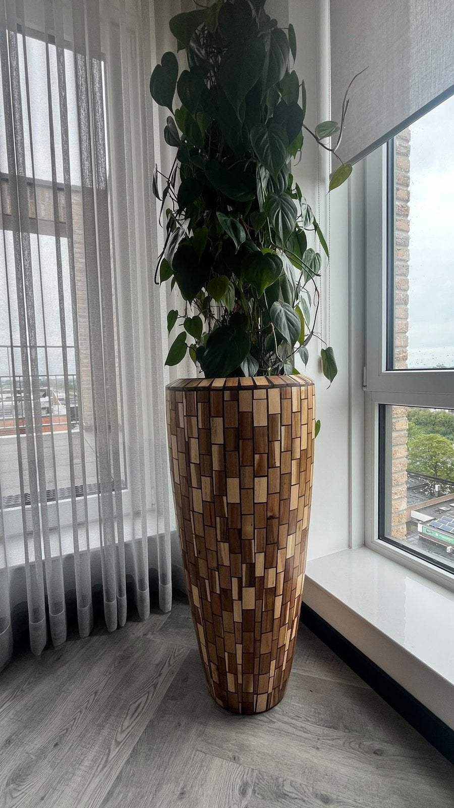 Twee jenga partner potten L/M, Ophalen, Zo goed als nieuw, Rond, Kunststof