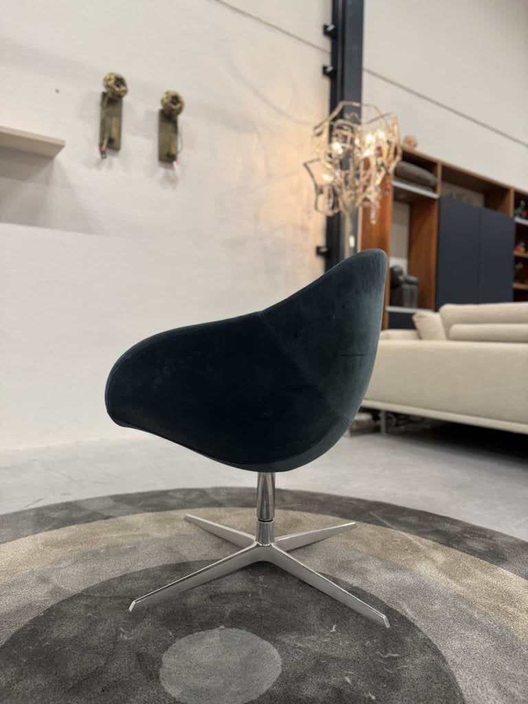 Showmodel Varier Kokon club Draaifauteuil blauw velour stof, Minder dan 75 cm, Nieuw, Ophalen of Verzenden, Varier