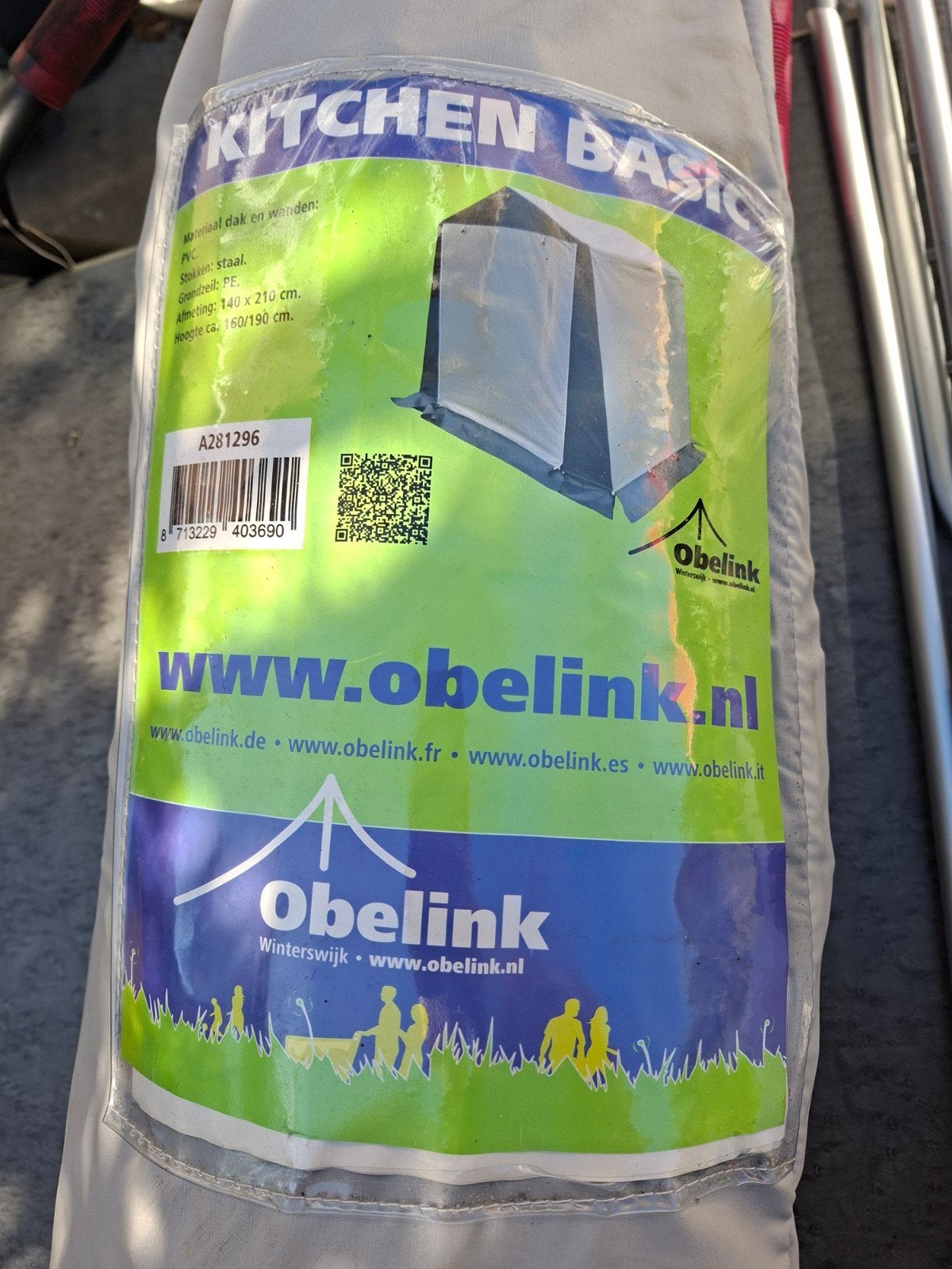 Obelink Keukentent - Zeil gloednieuw, mist stokken, Ophalen of Verzenden, Nieuw