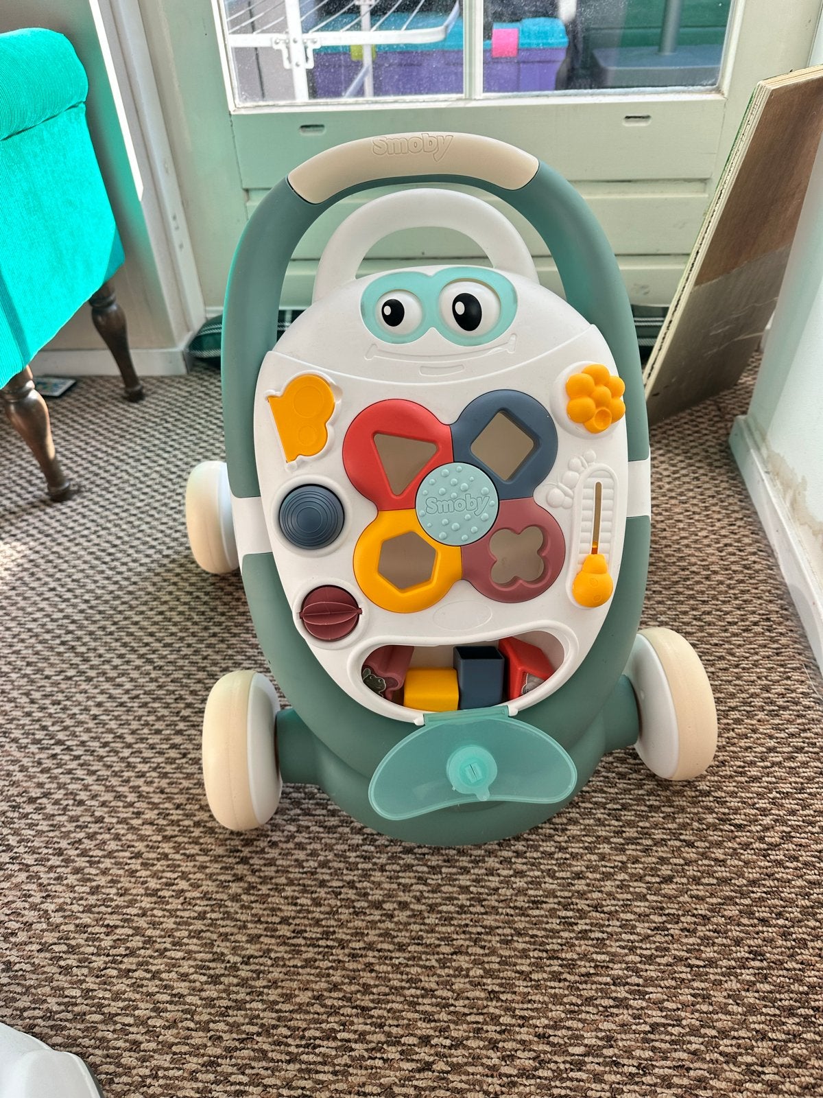 Smoby Baby Walker Loopstoel met Activiteitenbord, Kinderen en Baby's, Ophalen, Zo goed als nieuw, Overige typen, Met wieltjes