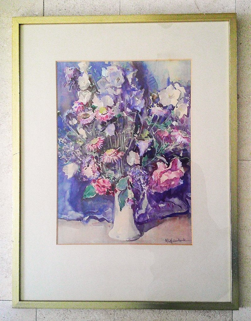Bloemenweelde in vaas - M.L. Middelhoek 1898-1986, Antiek en Kunst, Bloemen, Gesigneerd, Impressionistisch, Ophalen of Verzenden