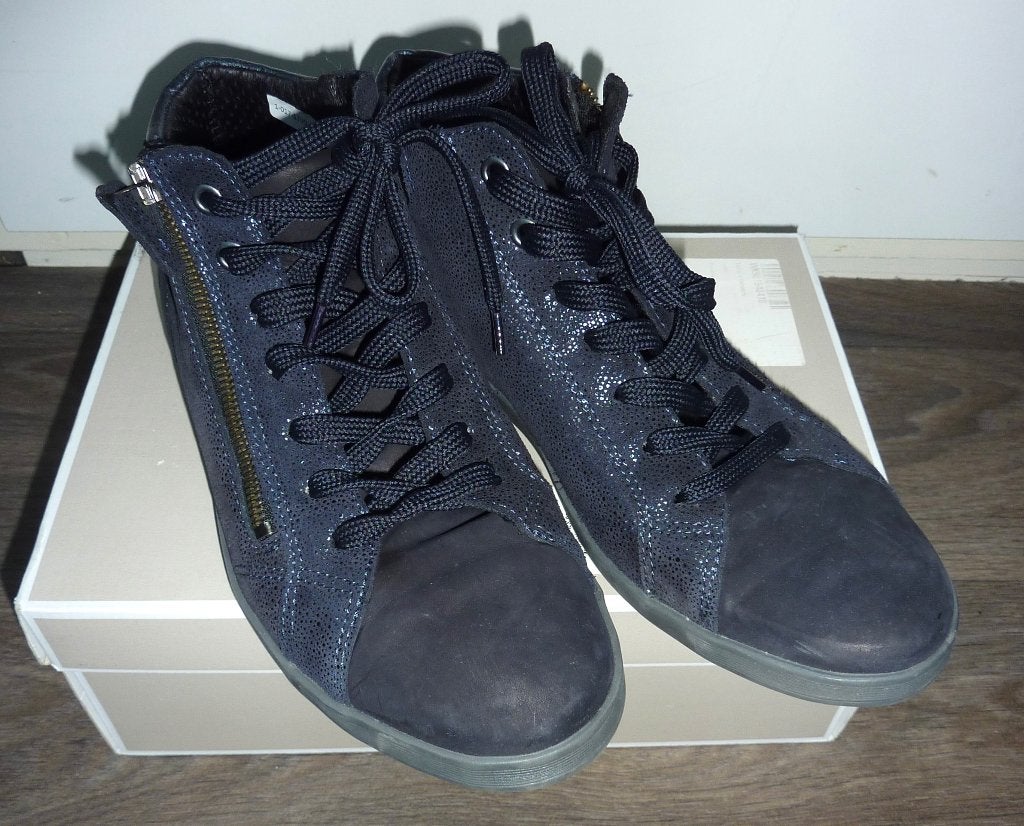 Donkerblauwe halfhoge sneakers Hush Puppies mt 41 met rits, Ophalen, Blauw, Overige typen, Zo goed als nieuw