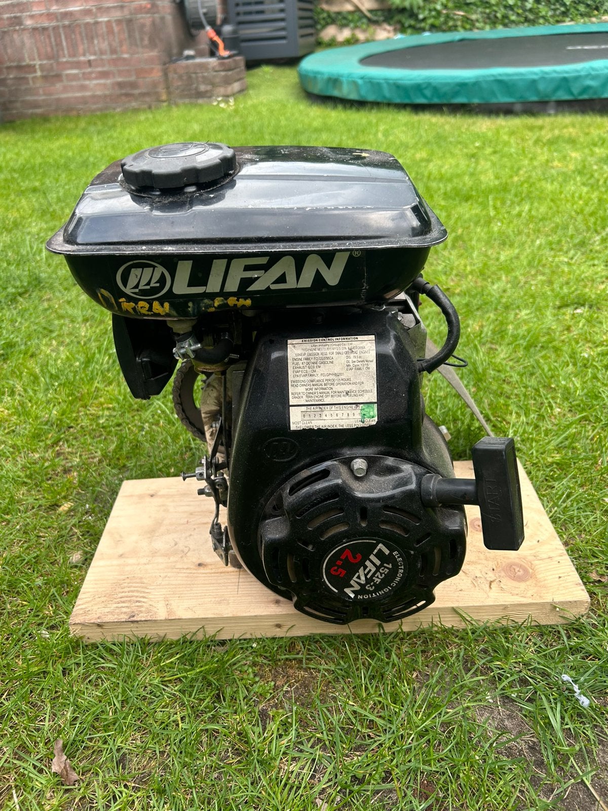 Lifan motorblok 80cc, Ophalen, Benzinemotor