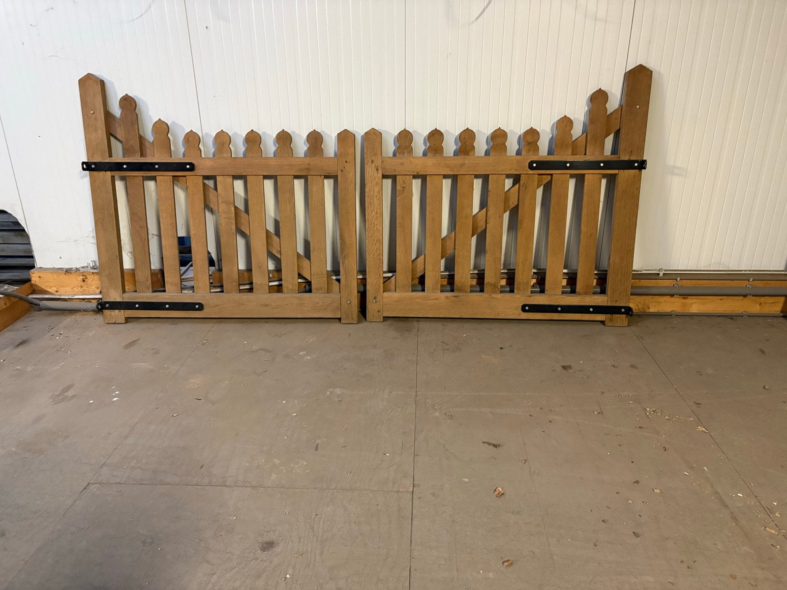 Prachtige dubbele eiken toegangspoort / Hooglandhek 298 cm, Ophalen, Met poort, Nieuw, Tuinhek