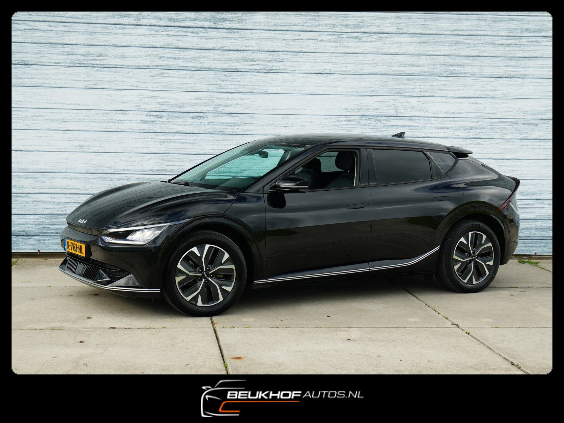Kia EV6 Plus 77.4 kWh Leer Navi Adapt Cruise Carpay Soh100%, Auto's, Automaat, Achterwielaandrijving, Gebruikt, Zwart