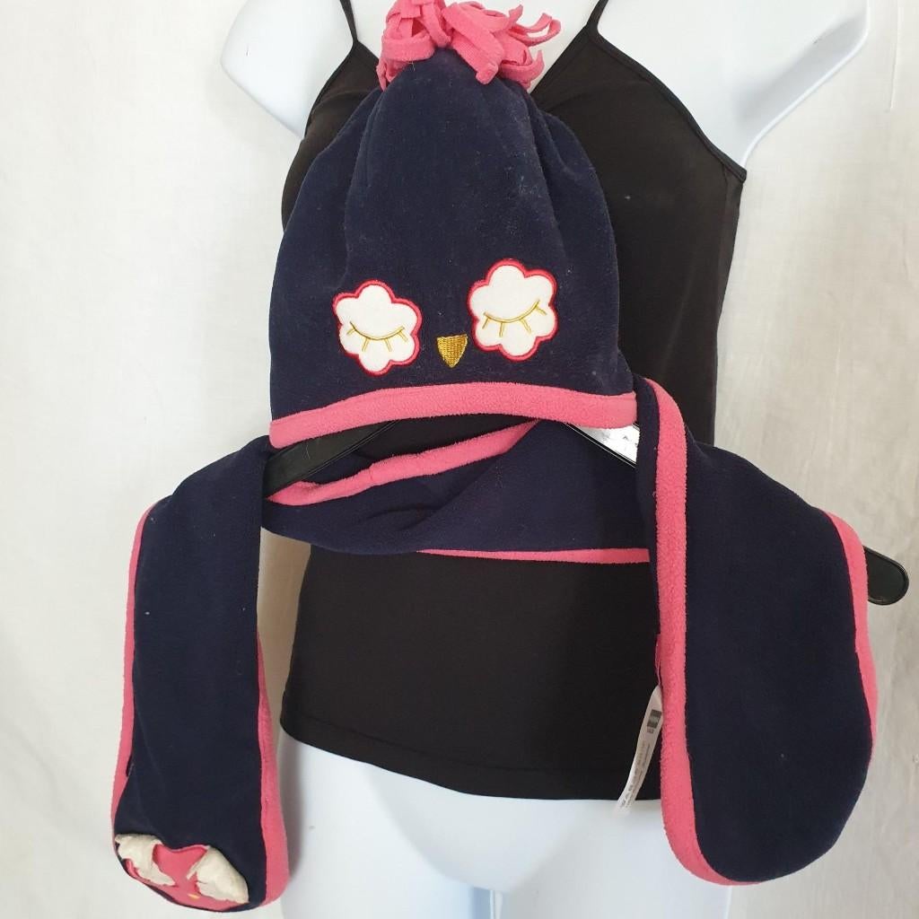 Schattig fleece setje muts + sjaal mt 80/86 merk Hema, Meisje, ., Ophalen of Verzenden, Zo goed als nieuw