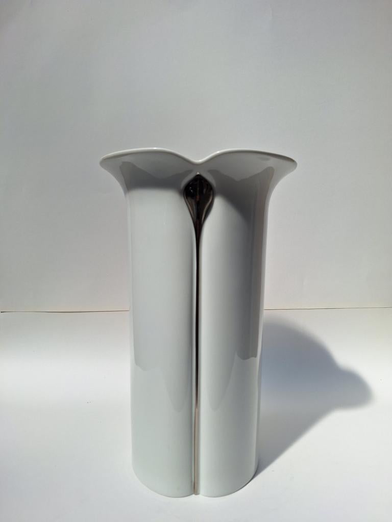 Arzberg vaas, 40 cm hoog, wit porselein, Ophalen of Verzenden