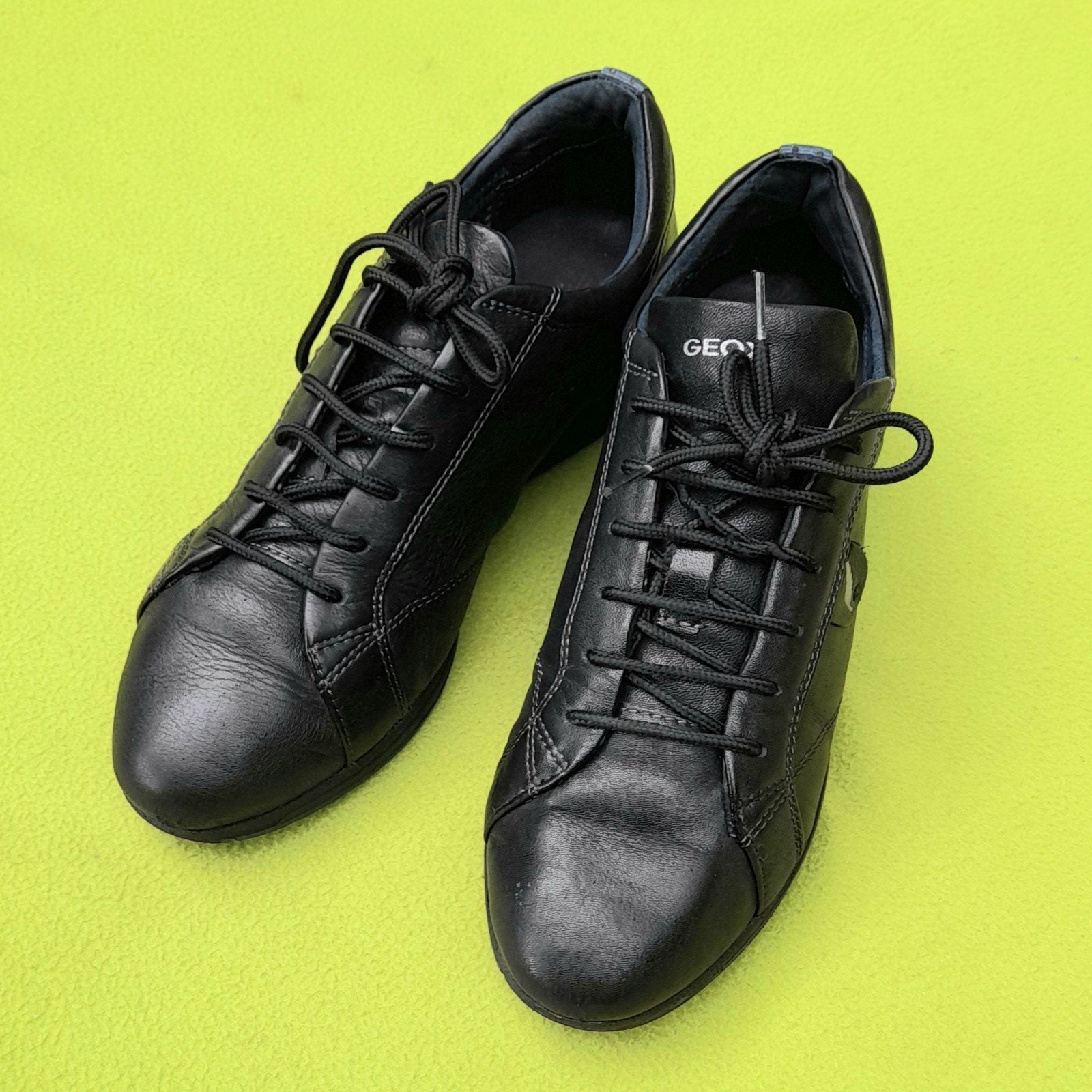 Geox Zwarte Leren Sneakers Maat 37, Geox, Zwart, Ophalen of Verzenden, Sneakers of Gympen