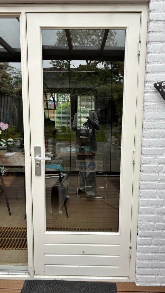 Buitendeur hout 82x211cm, Ophalen, Gebruikt, 80 tot 100 cm, Buitendeur