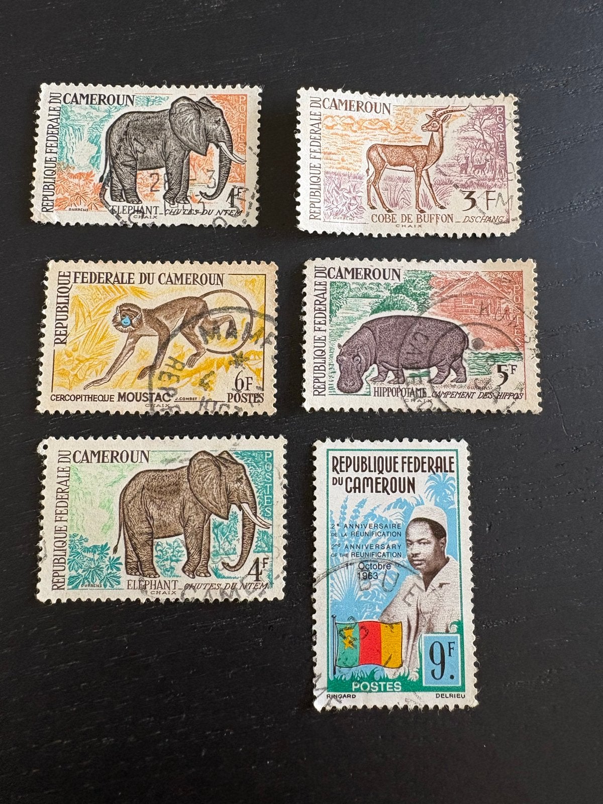 Kameroen 1962/1963: Dieren en Hereniging Postzegels, Ophalen of Verzenden, Overige landen, Gestempeld
