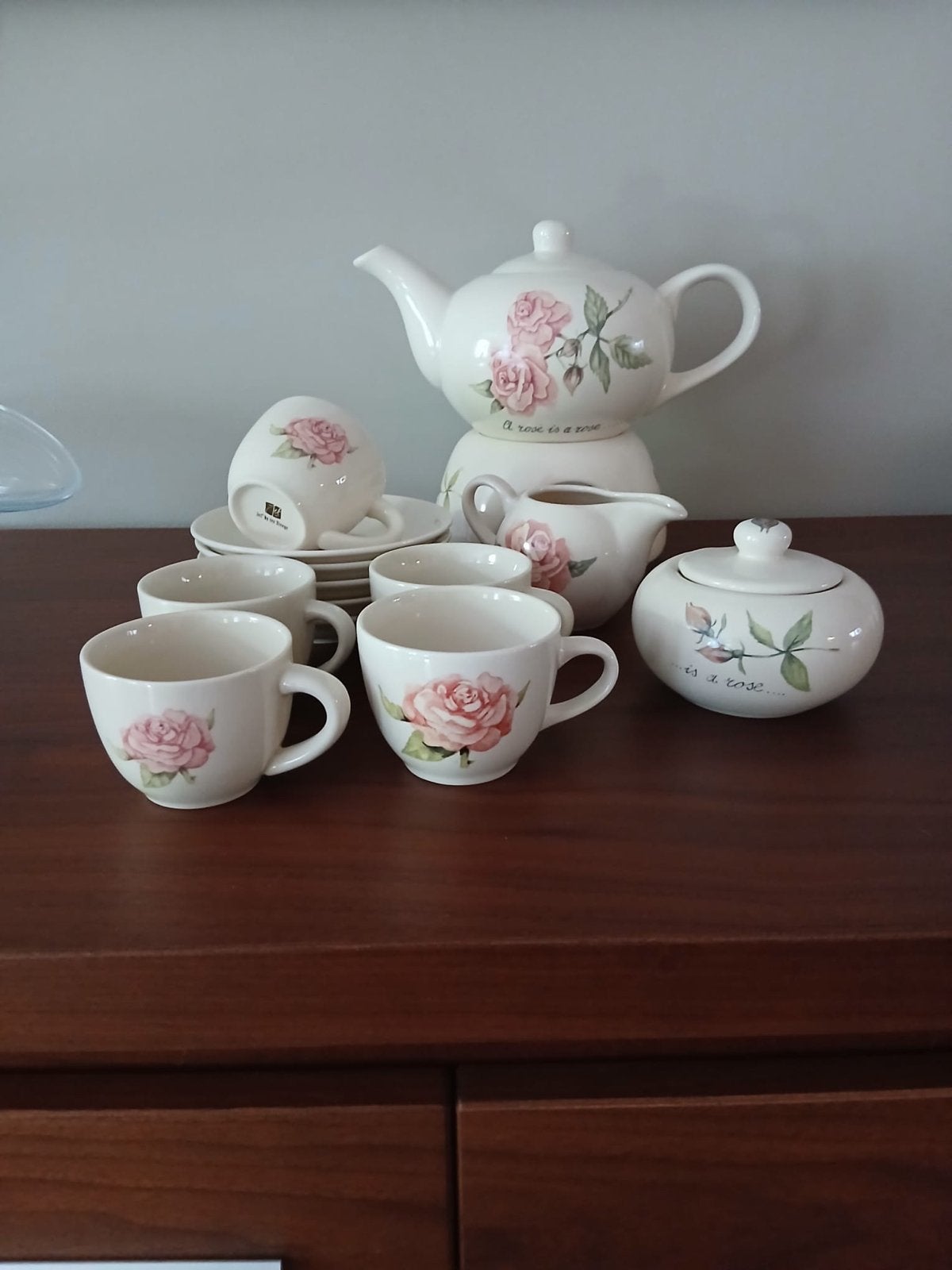Jet by ter Steege theeservies met rozenmotief, Ophalen of Verzenden, Zo goed als nieuw, Overige stijlen, Compleet servies