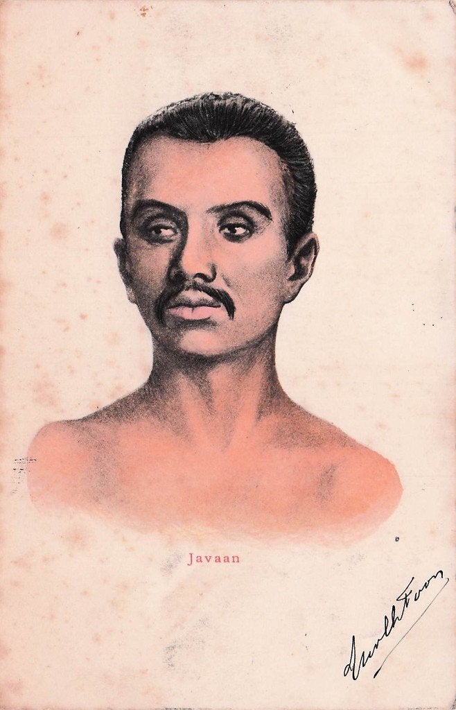 Nederlands Indië - Een Javaan (gel. 1905?), Ophalen of Verzenden, Voor 1920, Ongelopen, Buiten Europa