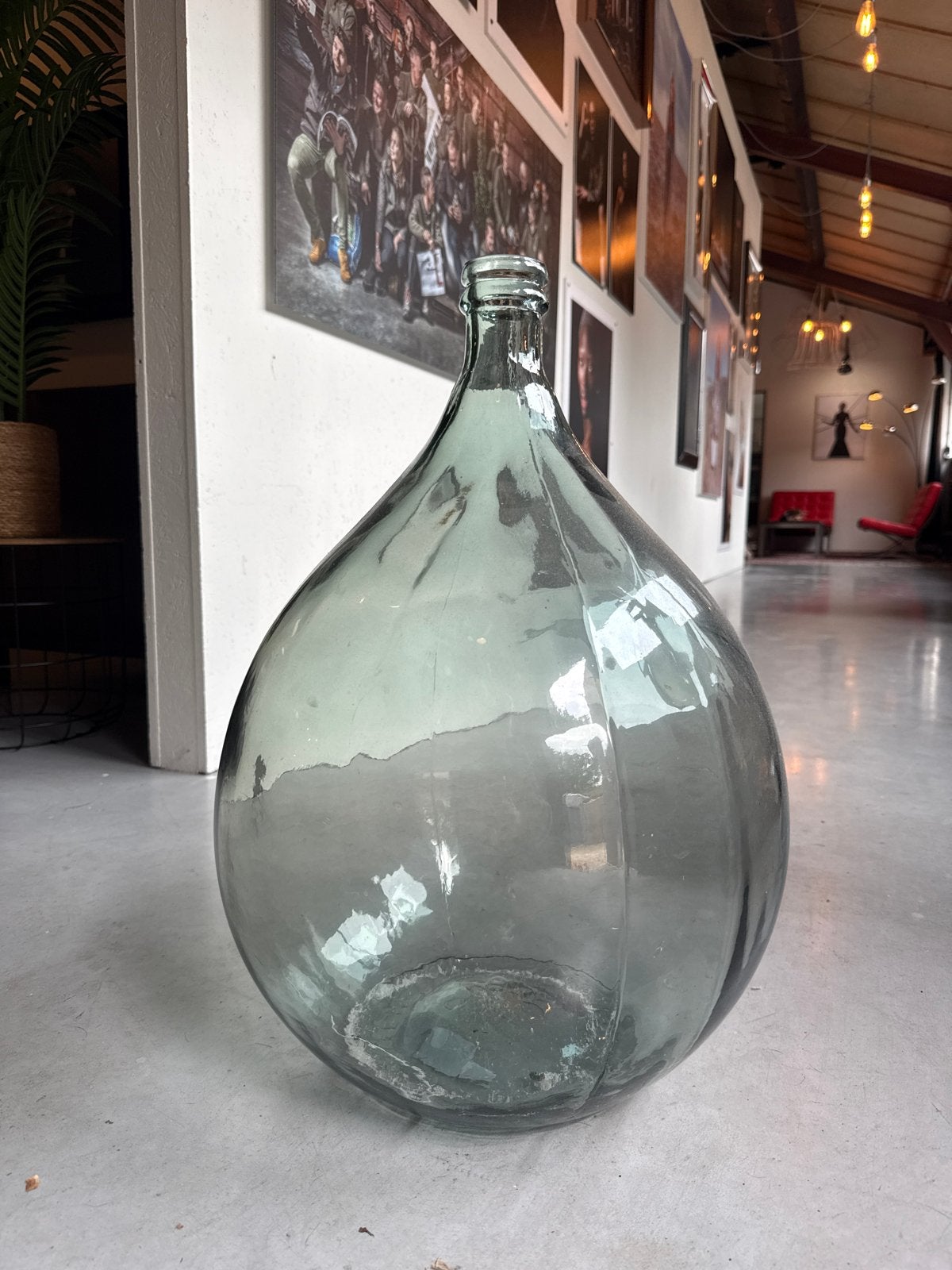 Grote Dame Jeanne Vaas - Vintage Glazen Fles 60x40 cm, Antiek en Kunst, Ophalen