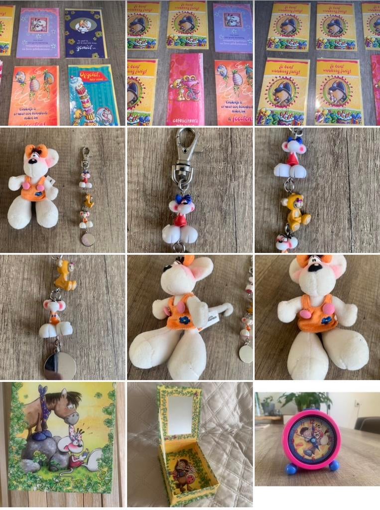 Leuke verzameling Diddl spulletjes. o.a. Wekker,knuffeltje, Ophalen of Verzenden, Verschillende figuren, Zo goed als nieuw