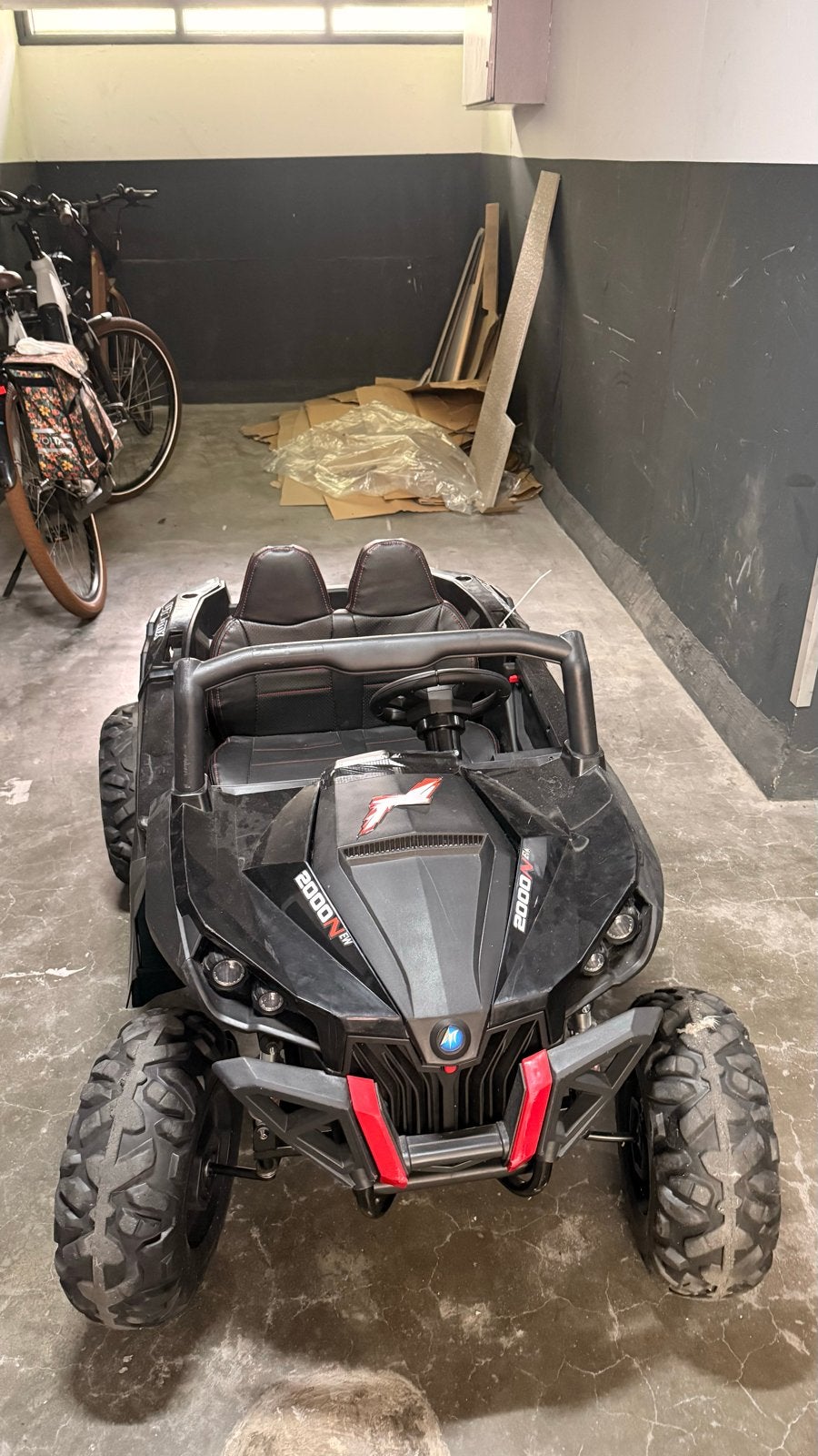 Elektrische kinderauto UTV-MX 2000 - Zwart, Ophalen of Verzenden, Gebruikt, Trapvoertuig