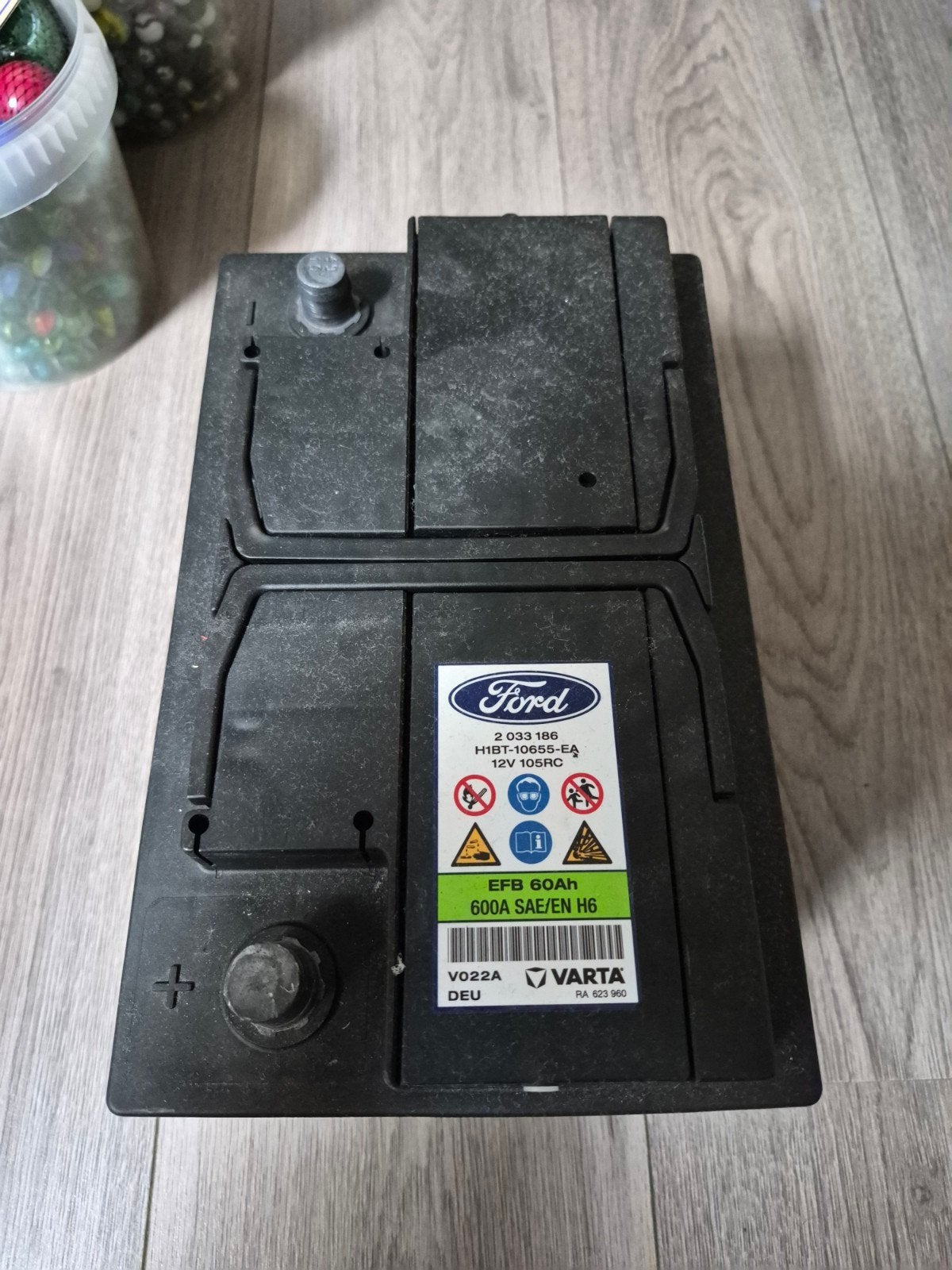 Ford EFB 60Ah 600A 12V accu, Ophalen, Gebruikt, Ford