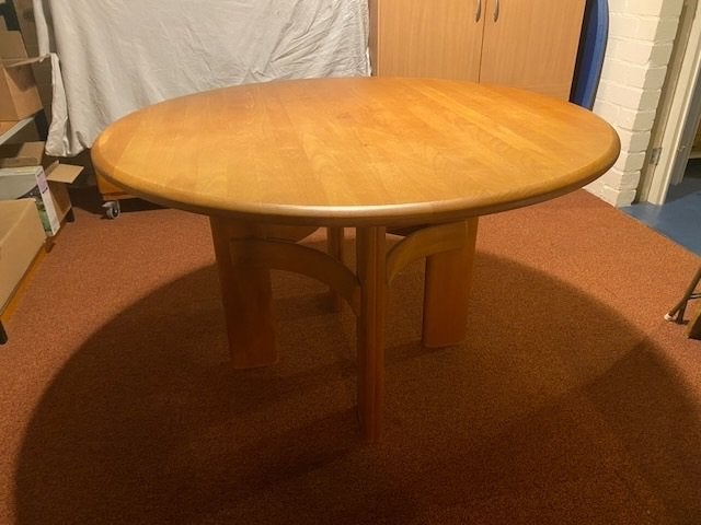 Ansager Møbler eettafel - beukenhout - diameter 120 cm, Huis en Inrichting, Tafels | Eettafels, Zo goed als nieuw, 100 tot 150 cm