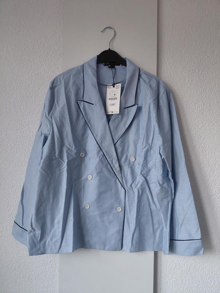 ZARA double brested blazer L, Maat 38/40 (M), Blauw, Zara, Nieuw
