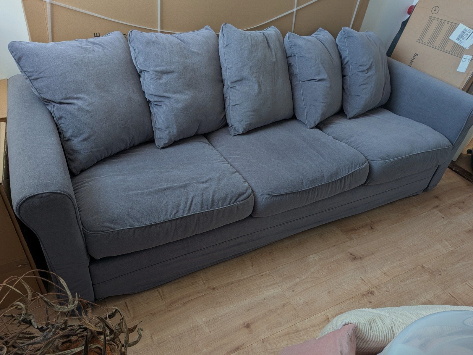 IKEA GRÖNLID 3-zitsbank Antraciet Grijs, Ophalen, Modern, Comfortabel, Driepersoons, 75 tot 100 cm