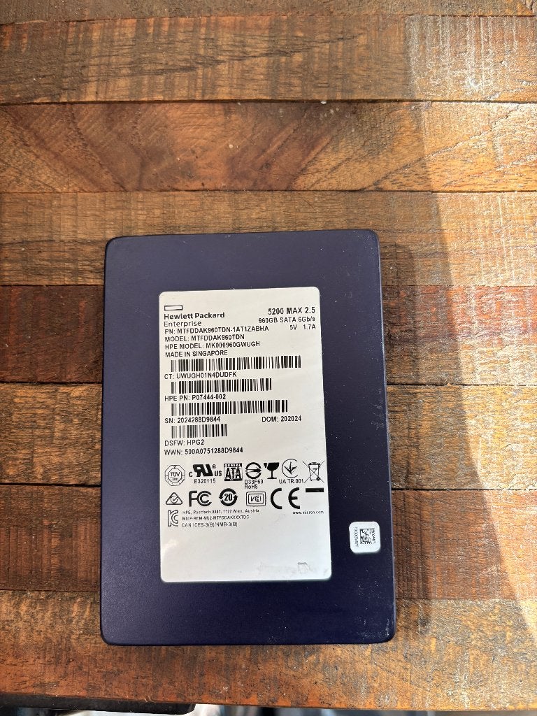 Hp Enterprise MK000960GWUGH 960Gb 2,5inch ssd, Computers en Software, Harde schijven, Intern, Gebruikt, 960Gb, Ophalen of Verzenden