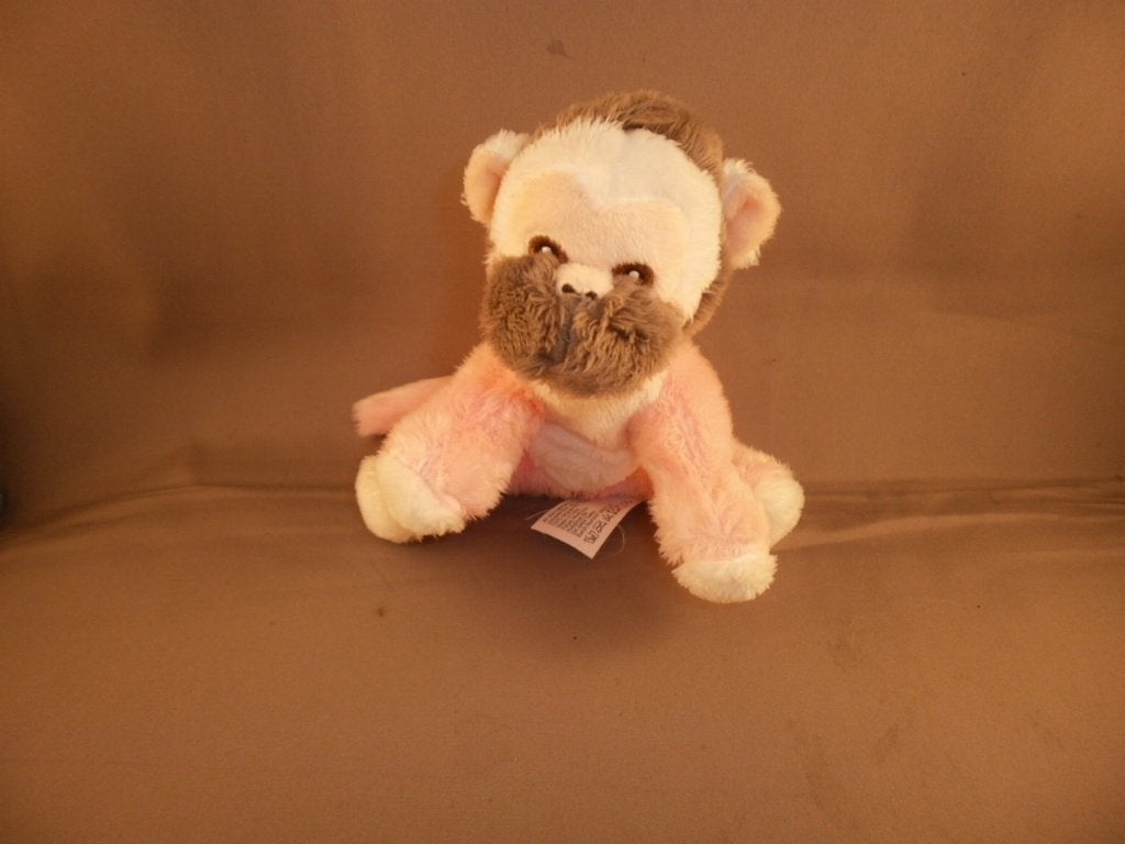 apenheul aap roze wit bruin velours witte buik 14 cm 7 cm, Overige merken, Korrelvulling, Nieuw, Ophalen of Verzenden