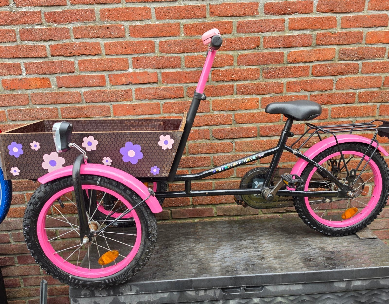 Kinderbakfiets loekie 16 inch gepimpt, Fietsen en Brommers, Fietsen | Kinderfietsjes, Ophalen, Gebruikt, 16 tot 20 inch