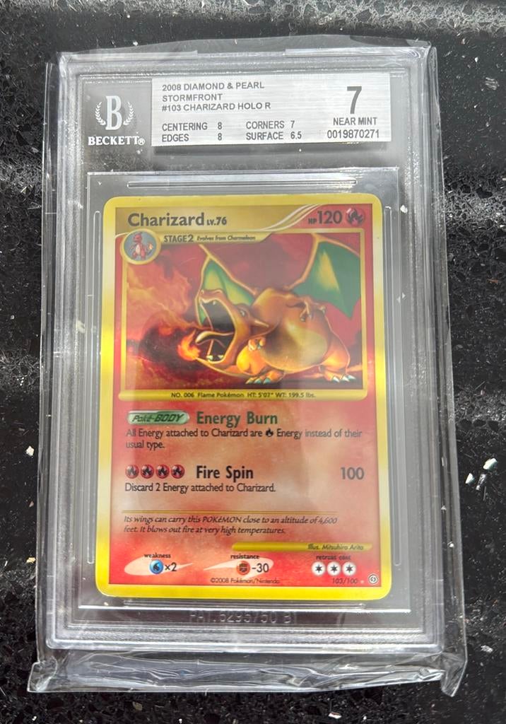Charizard stormfront BGS 7.0, Ophalen of Verzenden, Zo goed als nieuw