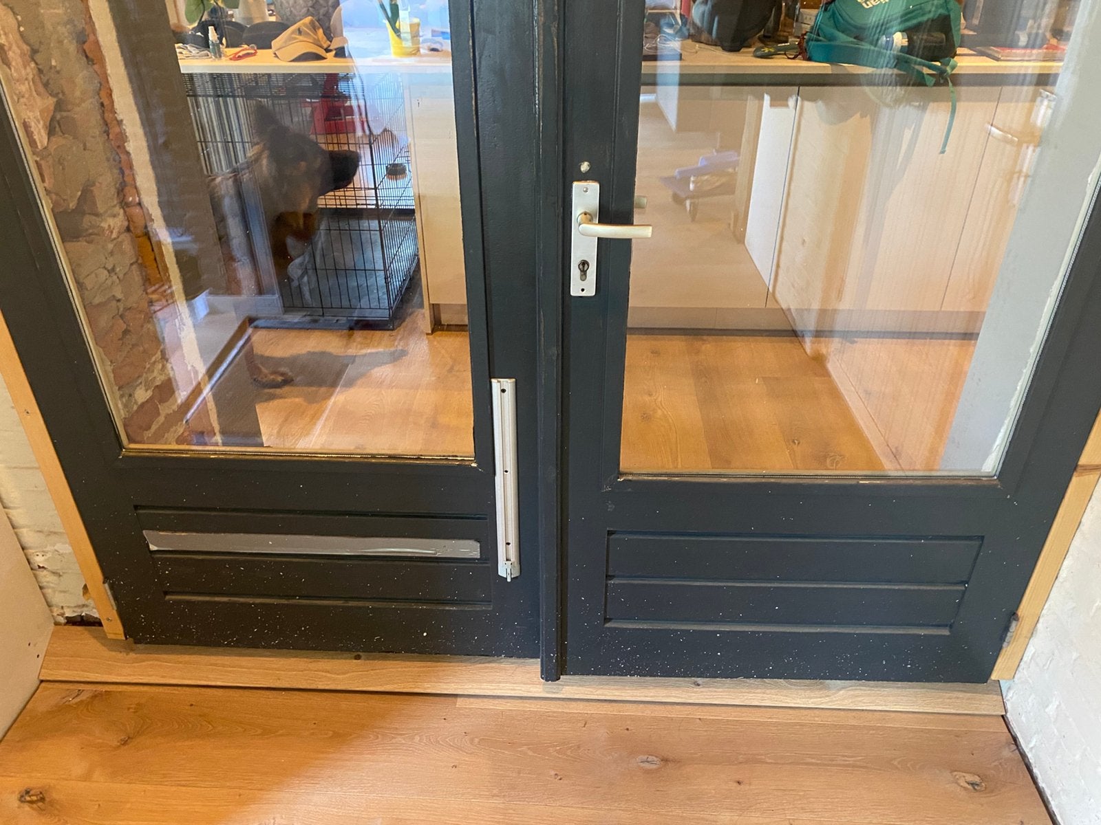 Hardhout Tuindeur set, Deurkozijn, Zo goed als nieuw, Hout, Ophalen