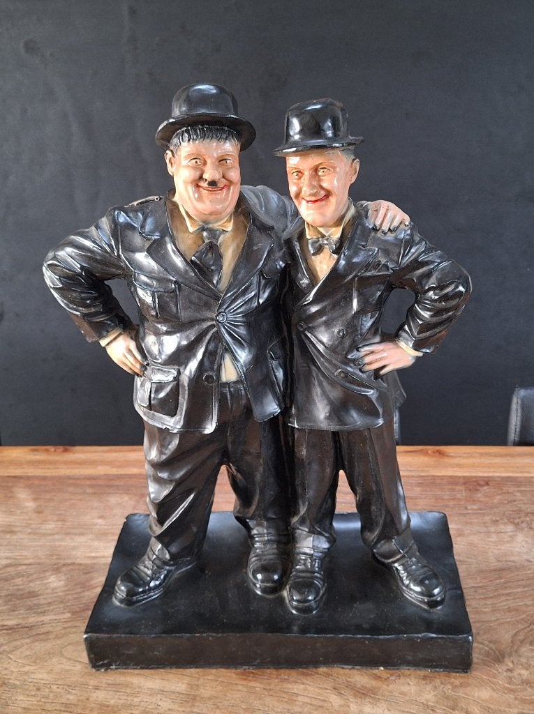 groot vintage Laurel and Hardy stand-beeld dikke en dunne, Verzamelen, Beelden en Beeldjes, Ophalen, Zo goed als nieuw, Mens