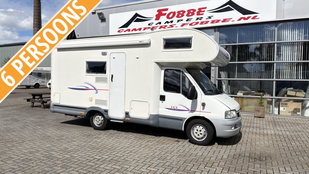 Leuke 6 pers 6.5m Challenger 153 Stapelbedden 110pk 101dkm, Luifel, Alkoof, Ringverwarming, Fiat